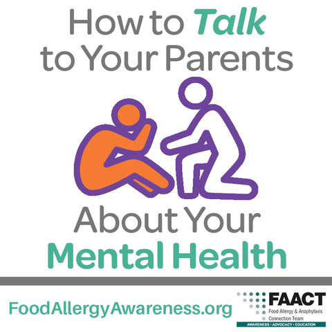 "How to Talk to Your Parents About Your Mental Health" person comforting other person icon