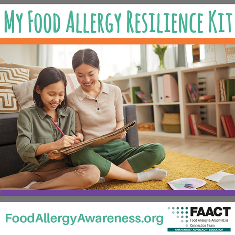 My Food Allergy Resilience Kit with mom and daughter drawing