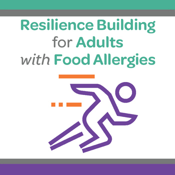 "Resilience Building for Adults with Food Allergies" with person running icon