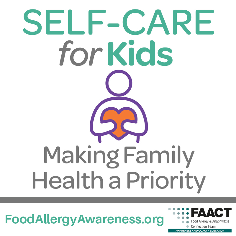 Self-care for kids; Making Family Healthy a Priority with person holding heart icon